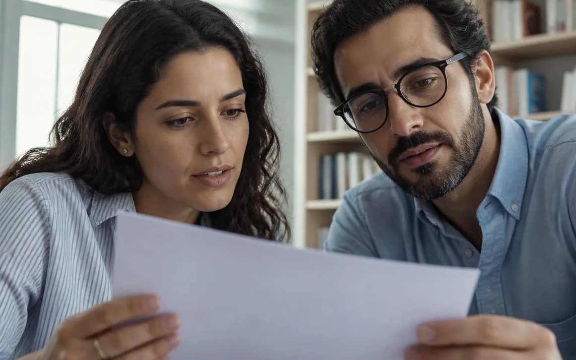 Duas pessoas frente a frente na mesa: uma sustenta a fala, a outra anota o que ouviu